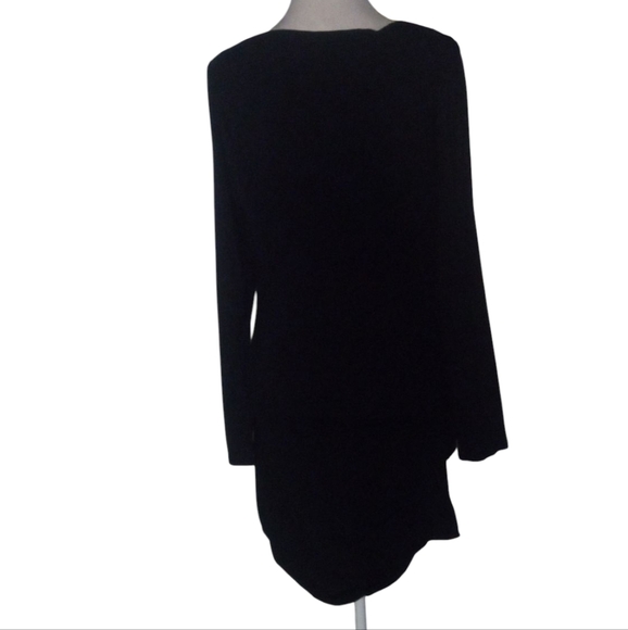 Aritzia Babaton Joaquin Ruched Detail Dress Black Size Large Midi Length - Picture 5 of 9